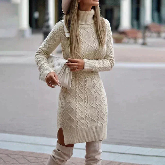 Avelora Gebreide Winterjurk – Warme en Elegante Damesjurk voor Herfst en Winter