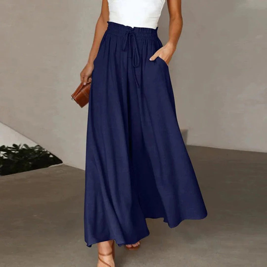 Elyvera – Chique high-waist broek met wijde pijpen en flatterend silhouet