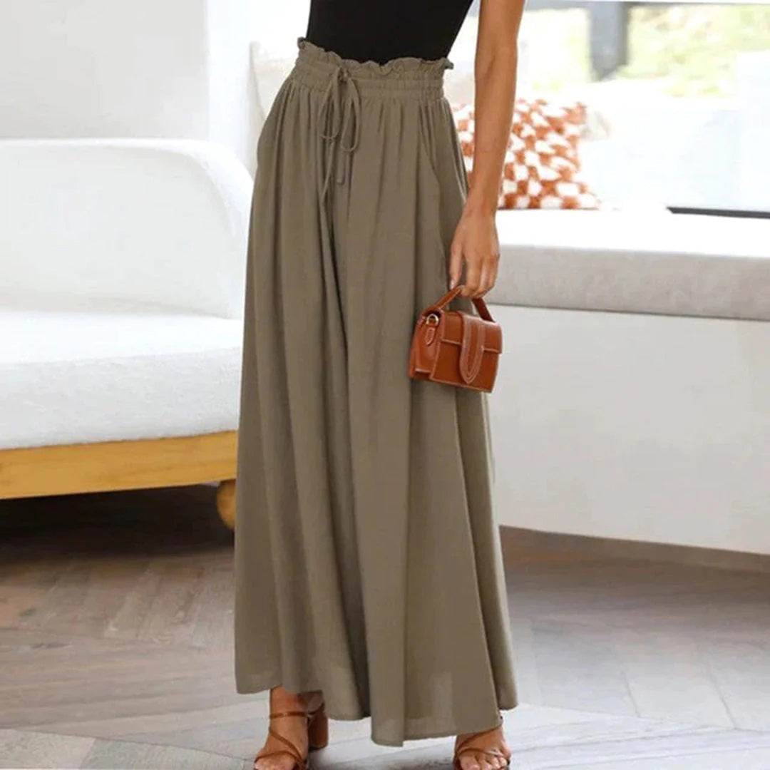 Elyvera – Chique high-waist broek met wijde pijpen en flatterend silhouet