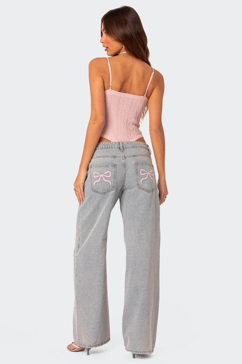 Maelinne Stijlvolle Strikjeans voor Dames – Speels, Elegant en Comfortabel