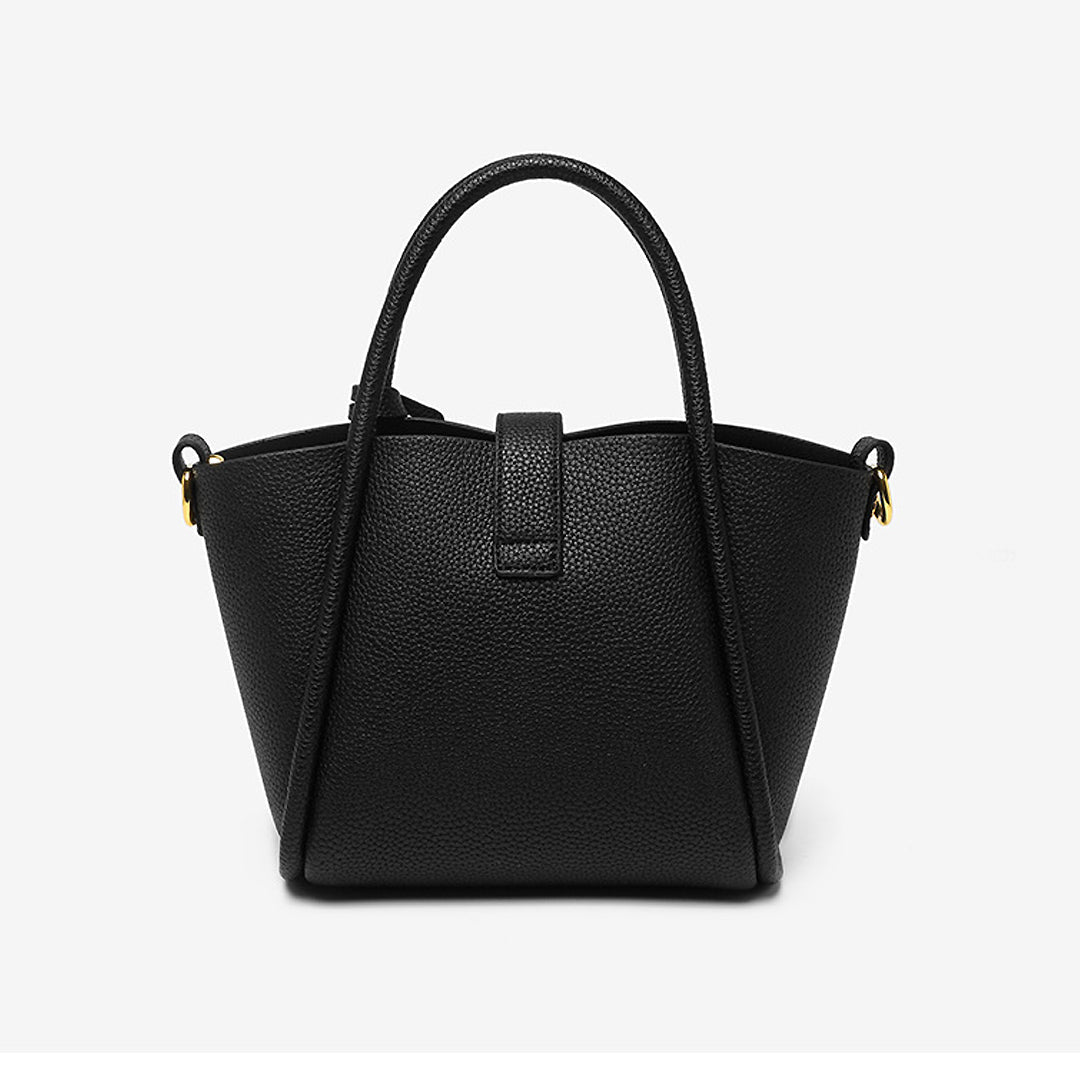 Averine – Dames Bucket Bag van Leer met Gouden Sluiting, Elegant & Tijdloos Design