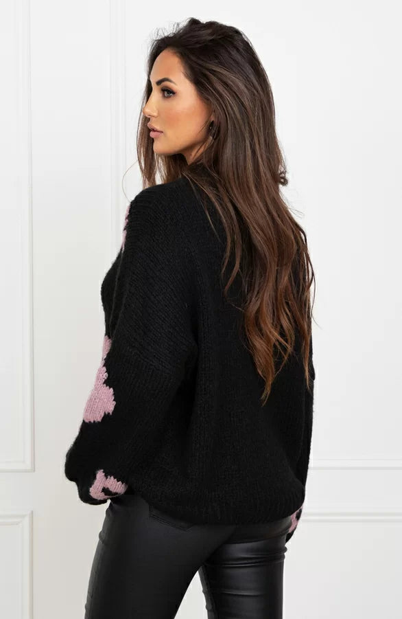 Marivelle – Gebreide Bloementrui met Elegante Warmte