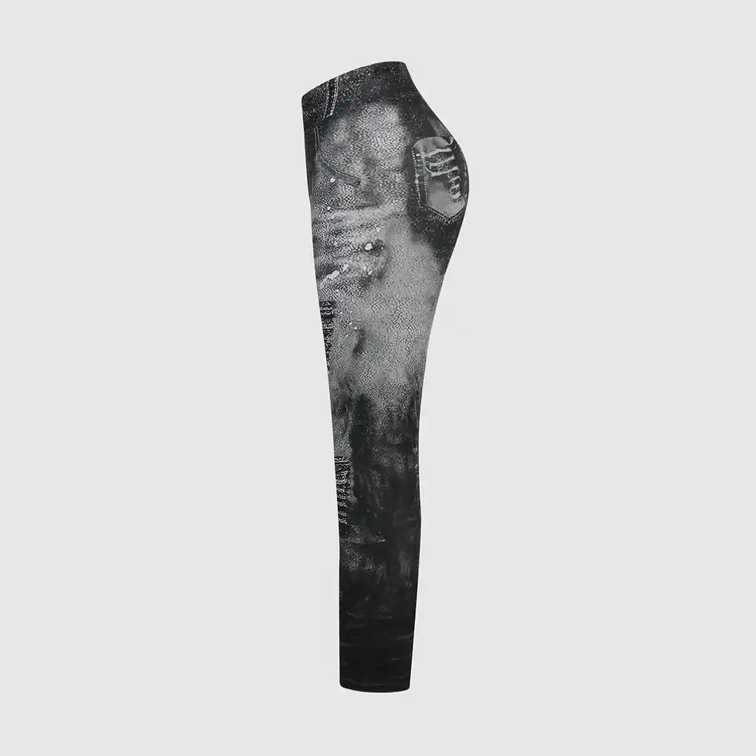 Elisora – Sportieve shaping legging met denimlook voor dames