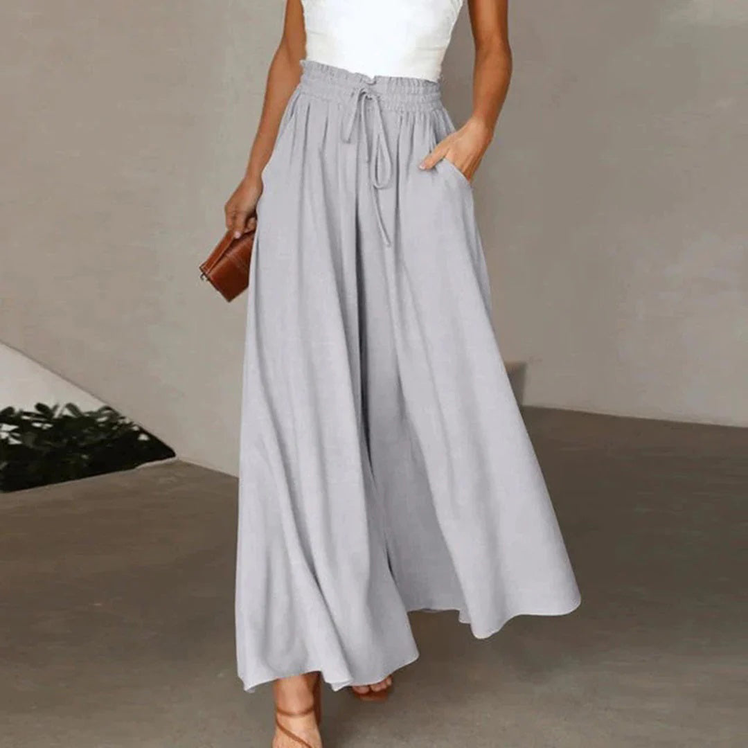 Elyvera – Chique high-waist broek met wijde pijpen en flatterend silhouet
