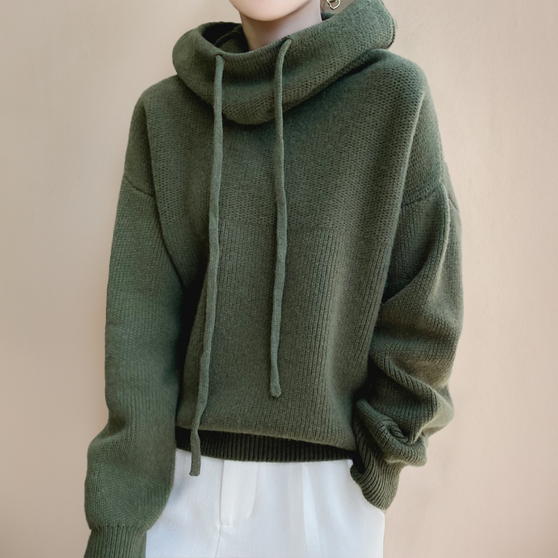 Elowen – Oversized dames hoodie met funnel neck en zachte katoenmix