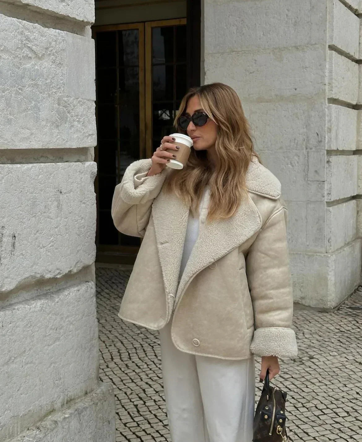 Maren Kunstleer-Fleece Jack – Tijdloze Warmte met een Stoere Touch