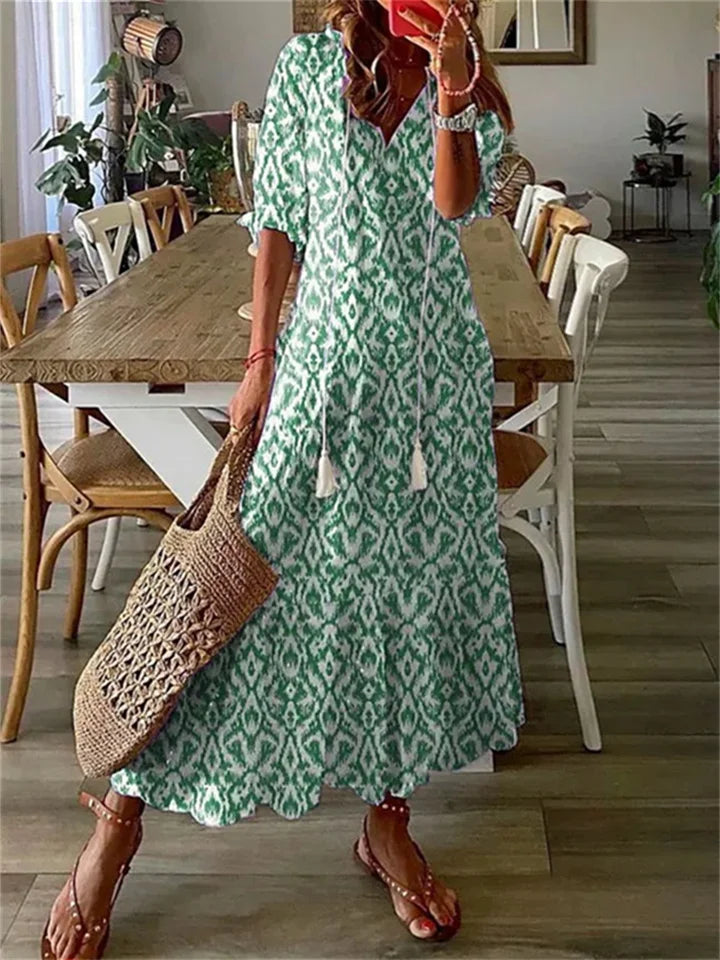 Serelune – Zomerse maxi-jurk met elegante flow en moeiteloze charme