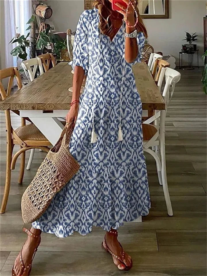 Serelune – Zomerse maxi-jurk met elegante flow en moeiteloze charme