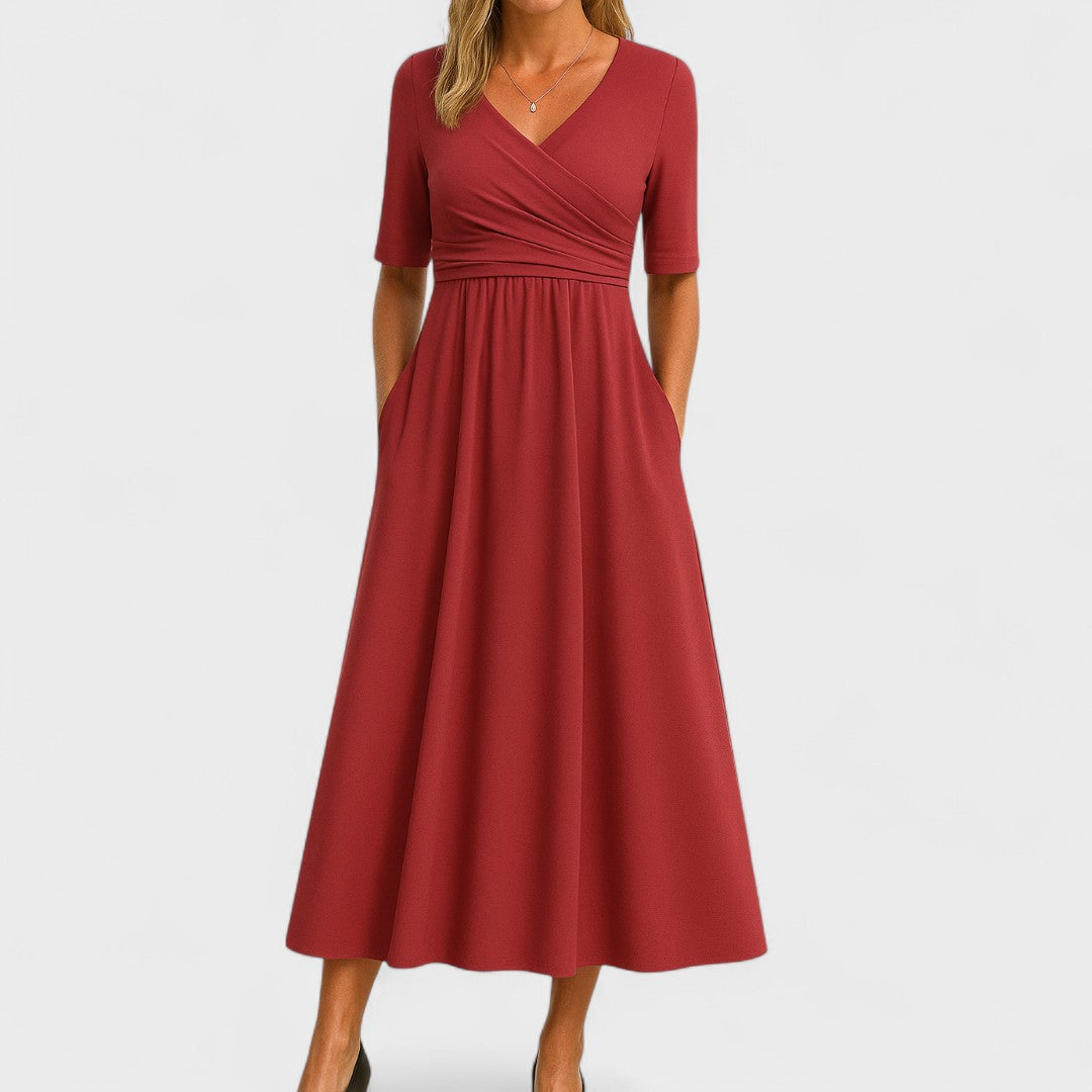 Elegante A-lijn midi jurk voor dames