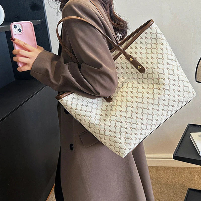 Serenya Luxe Leren Schoudertas – Elegante Handtas met Ruim Design