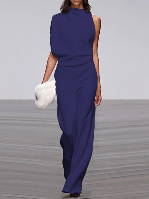 Alyra — One-Shoulder Jumpsuit met Wijde Pijpen | Elegant & Comfortabel