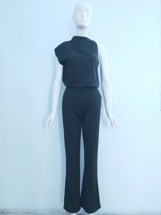Alyra — One-Shoulder Jumpsuit met Wijde Pijpen | Elegant & Comfortabel