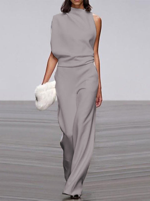 Alyra — One-Shoulder Jumpsuit met Wijde Pijpen | Elegant & Comfortabel