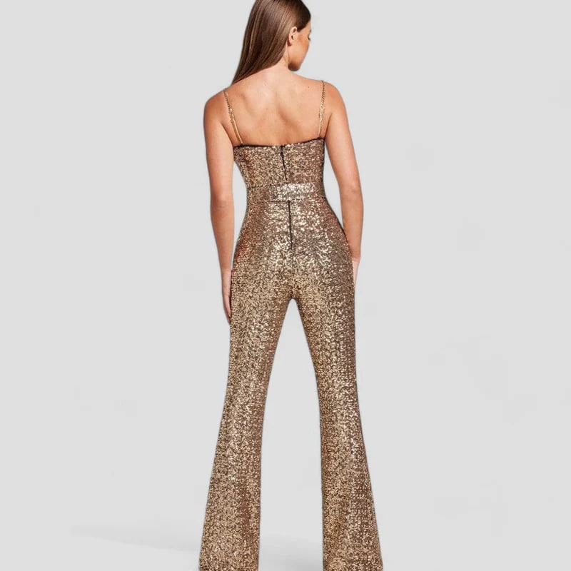 Elegante Jumpsuit Dames met Verstelbare Taille – Feestelijk & Tijdloos