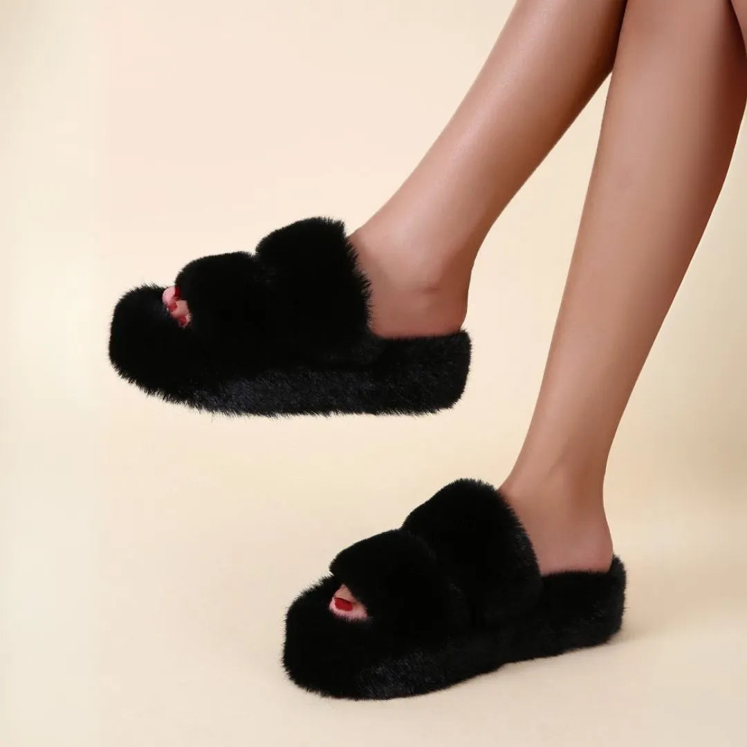 Celestine – Luxe dames pantoffels van ultrazacht kunstbont met elegante structuur