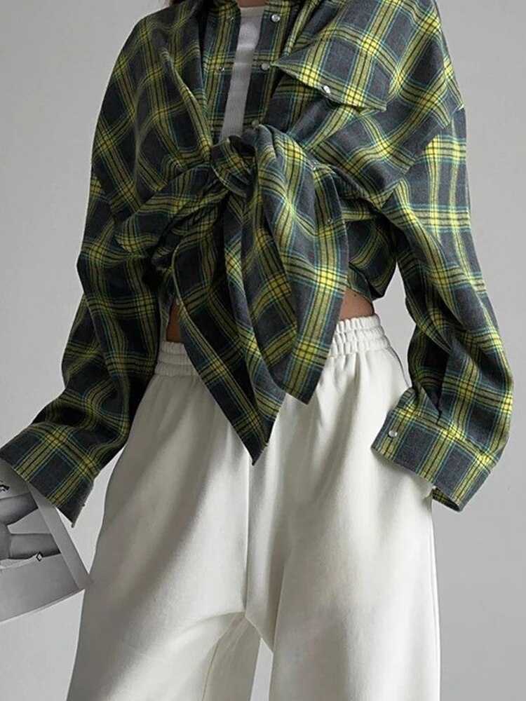 Amarisse Checked Shirt – klassiek katoenen overhemd met ruitpatroon en getailleerde pasvorm