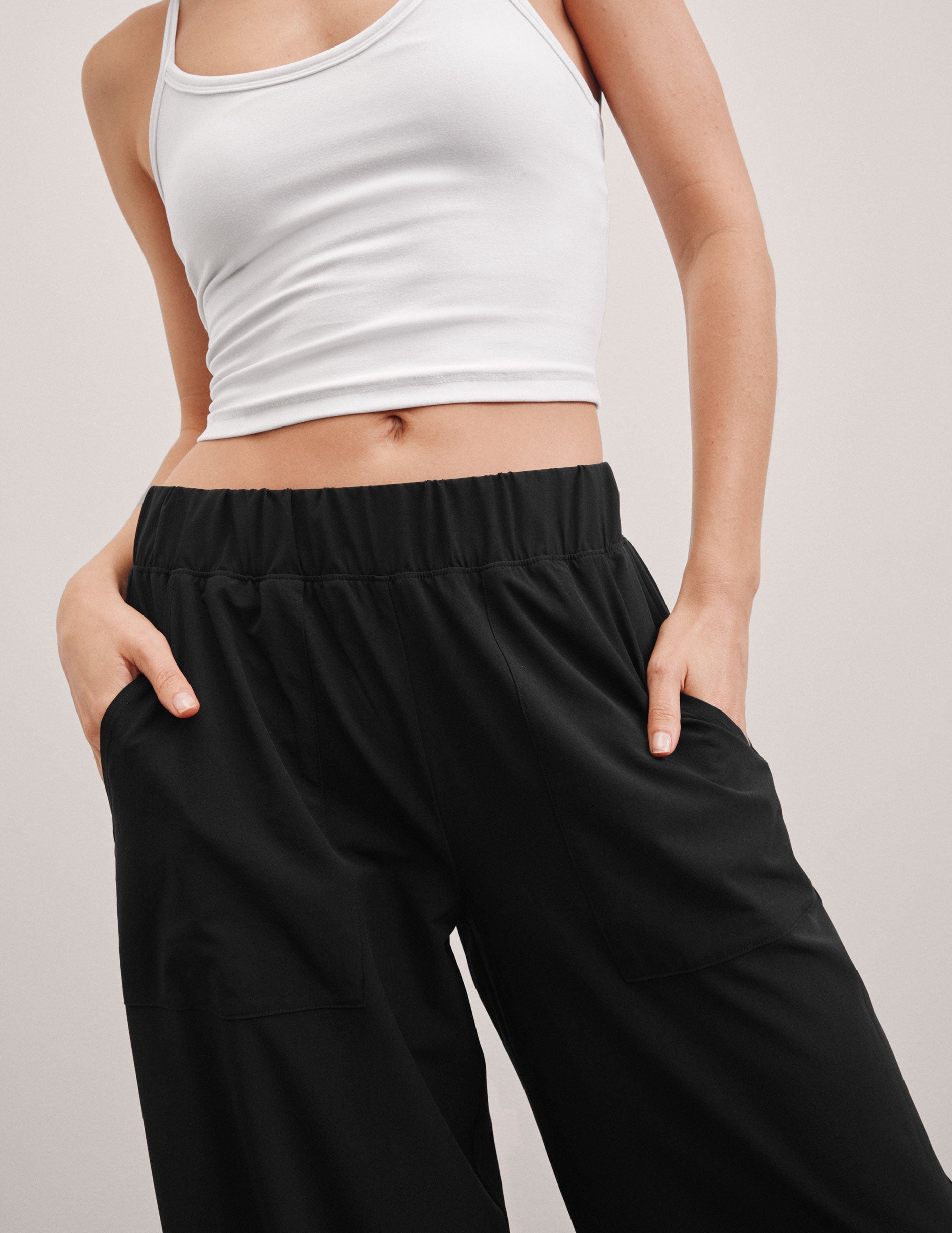 Noelle wide leg pants van luchtige stretch stof