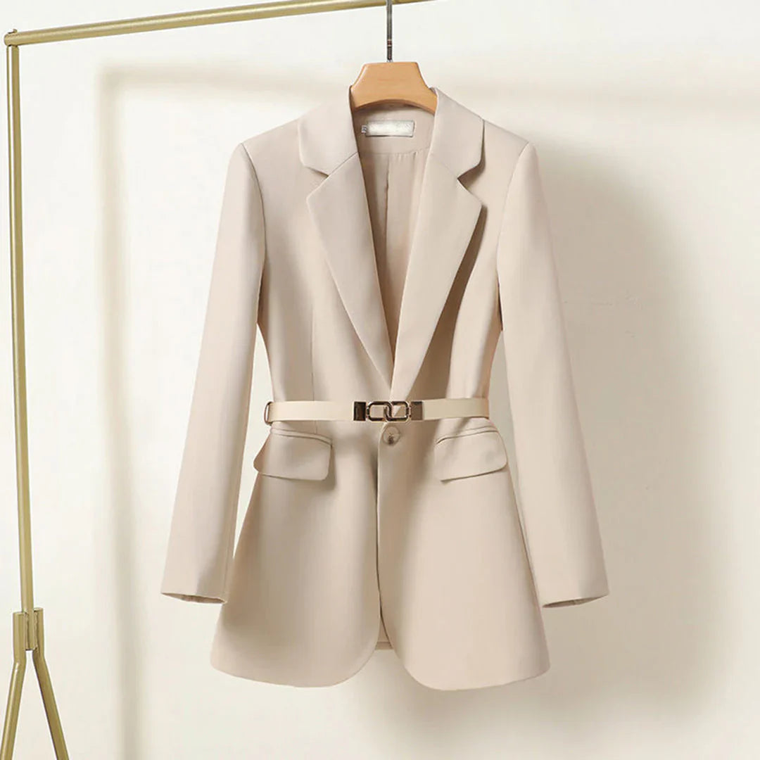Calista - Stijlvolle Lange Blazer met Riem voor Dames in Elegante Kleur