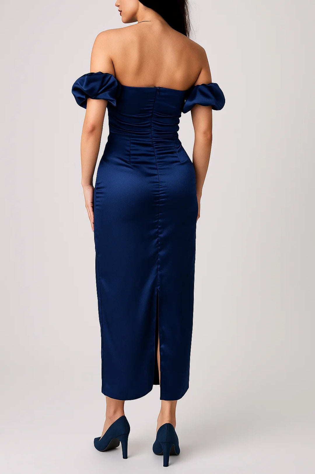 Elegante off shoulder midi jurk voor dames