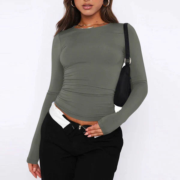 Elyndra – Tijdloos Longsleeve T-Shirt van Zachte Luxe