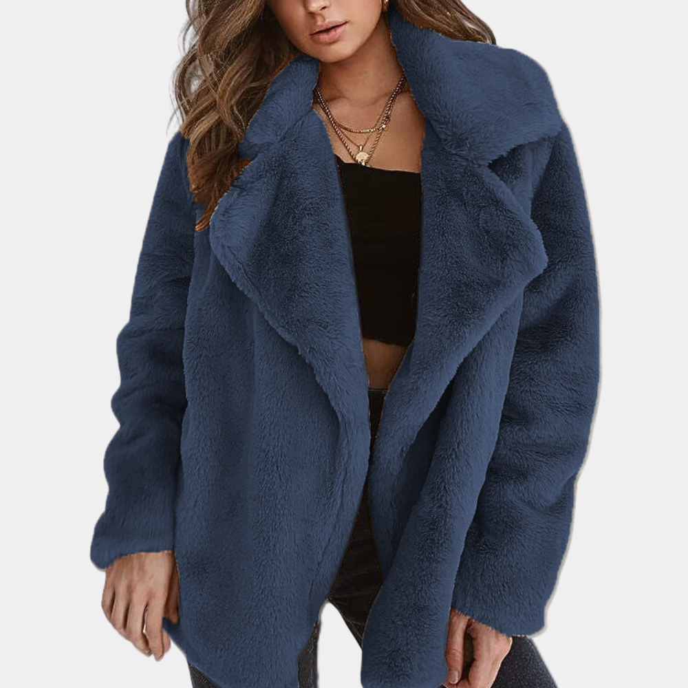 Veloura – Geraffineerde dames winterjas met pluche afwerking