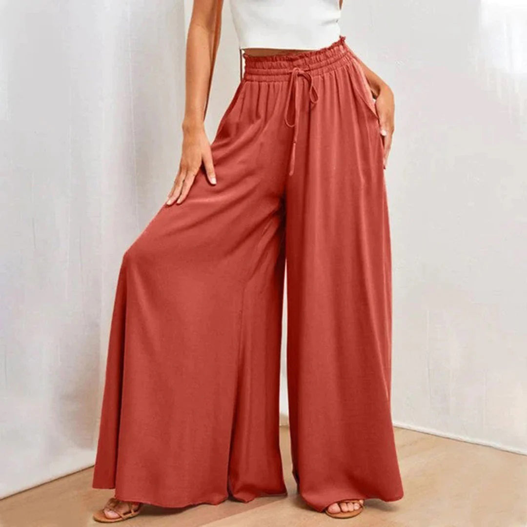 Elyvera – Chique high-waist broek met wijde pijpen en flatterend silhouet