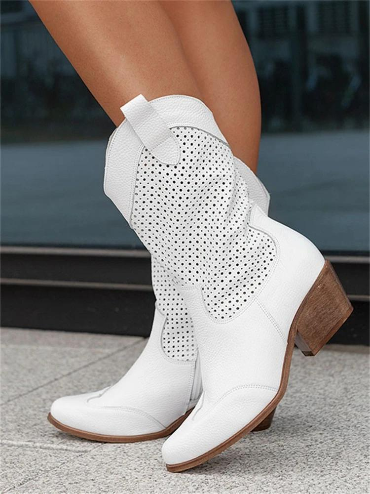 Rheya – Witte Dames Cowboylaarzen met Western Flair