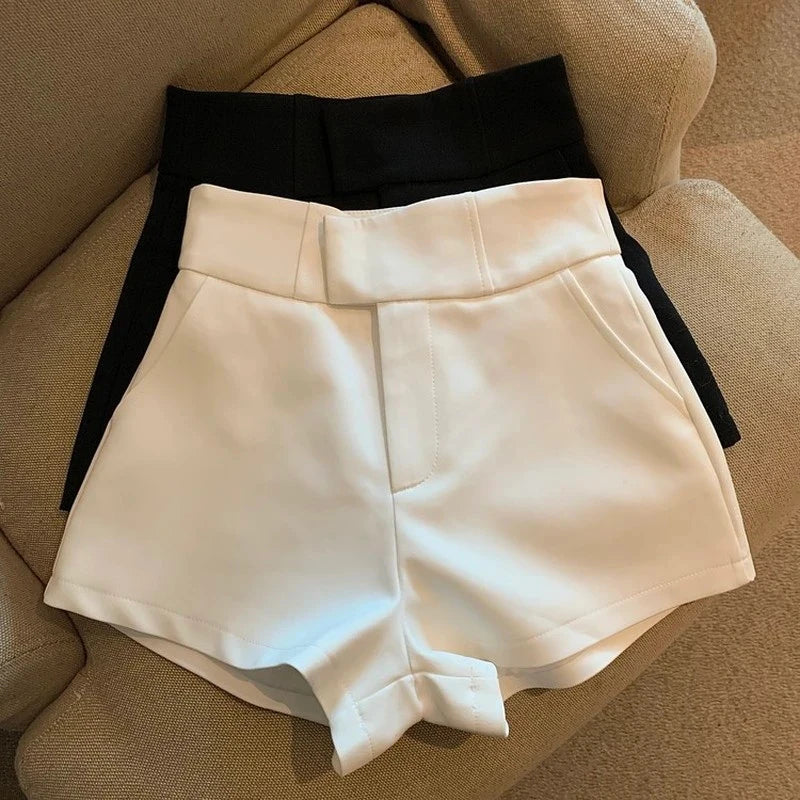 Dames shorts met hoge taille – ademend materiaal en regular fit