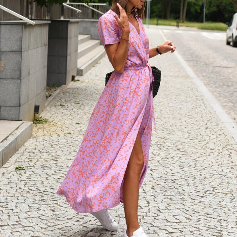 Lyra - Fleurige Midi Jurk met Bloemenprint voor de Lente en Zomer