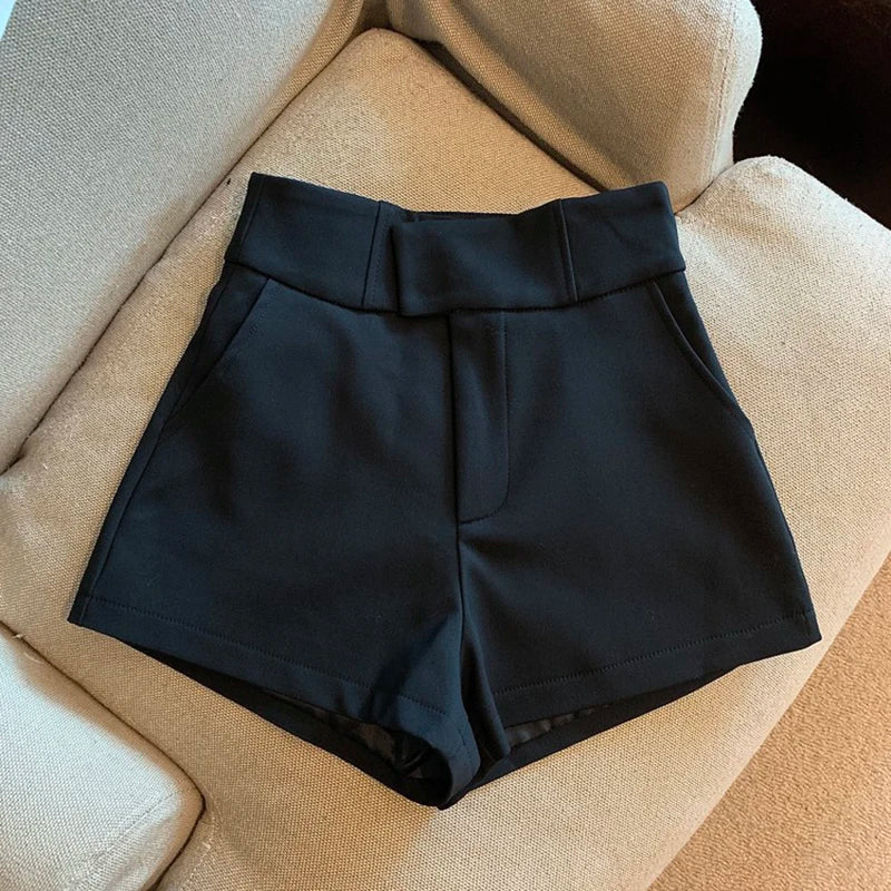 Dames shorts met hoge taille – ademend materiaal en regular fit