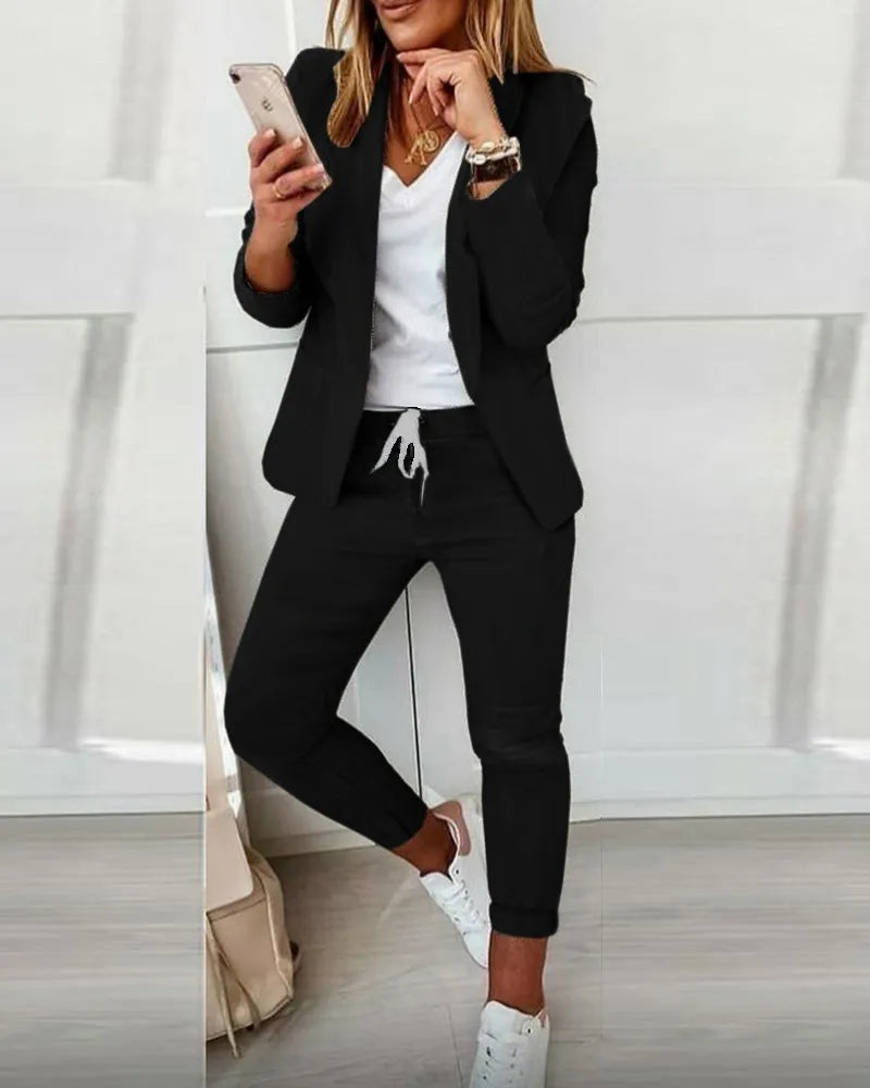 Aviera – Dames Business Set met Blazer & Broek, Stijlvol en Professioneel