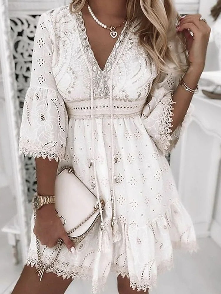 Lioraé – bohemian zomerjurk met luchtige pasvorm en elegante V-hals