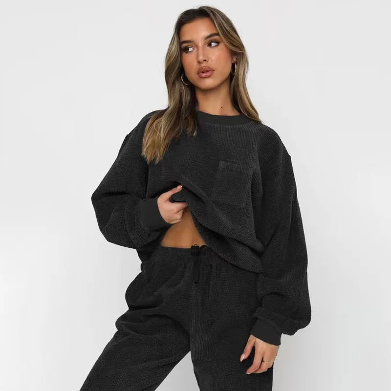 Veloura – Corduroy Tweedelige Set voor Dames, Warm & Stijlvol voor Herfst en Winter
