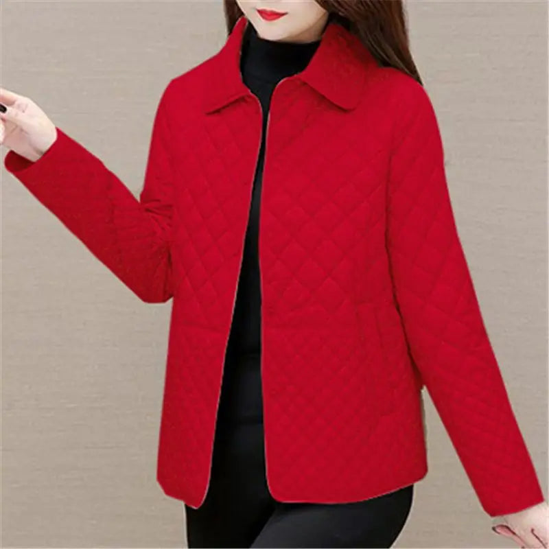 Camille Quilted Coat – gewatteerde damesjas met ruitmotief en tijdloze elegantie