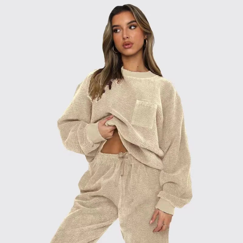 Veloura – Corduroy Tweedelige Set voor Dames, Warm & Stijlvol voor Herfst en Winter