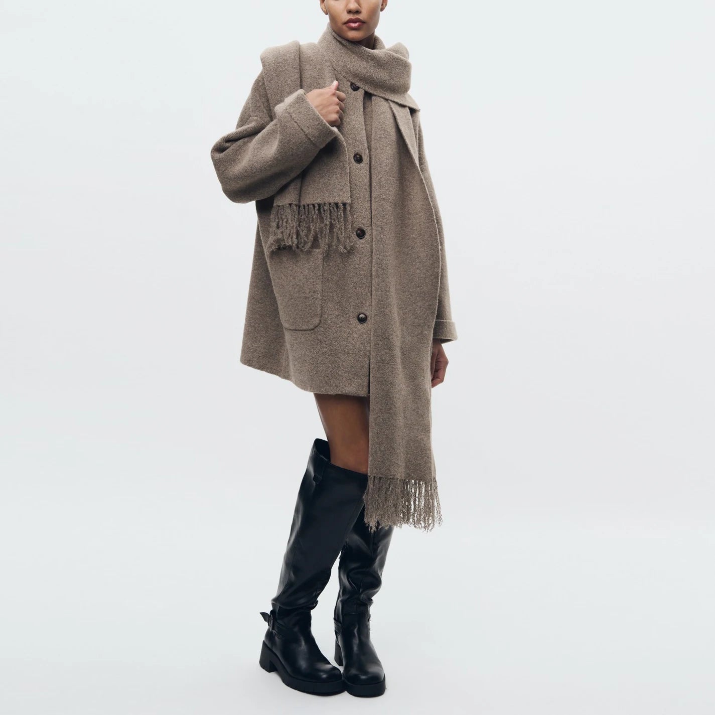 Marisse Jas – Elegante Winterjas met Bijpassende Sjaal