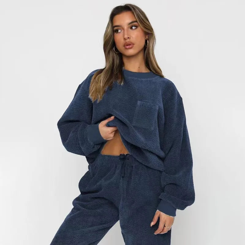 Veloura – Corduroy Tweedelige Set voor Dames, Warm & Stijlvol voor Herfst en Winter
