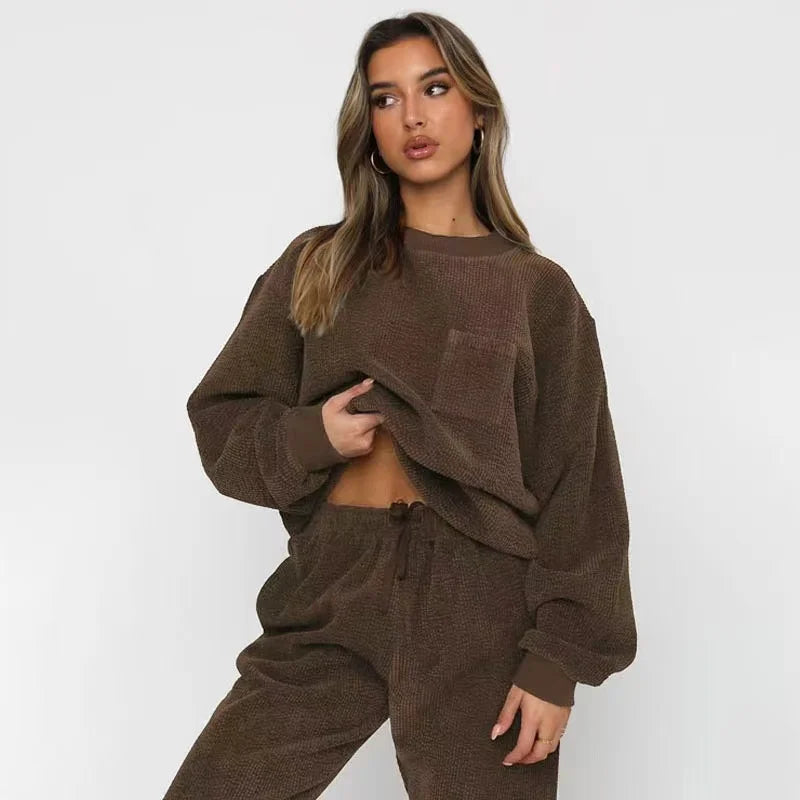 Veloura – Corduroy Tweedelige Set voor Dames, Warm & Stijlvol voor Herfst en Winter