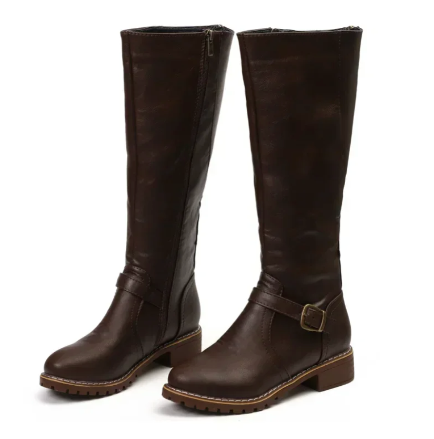 Aurevya Vegan Kniehoge Winterlaarzen – Tijdloze Elegantie & Warm Comfort voor de Koude Dagen