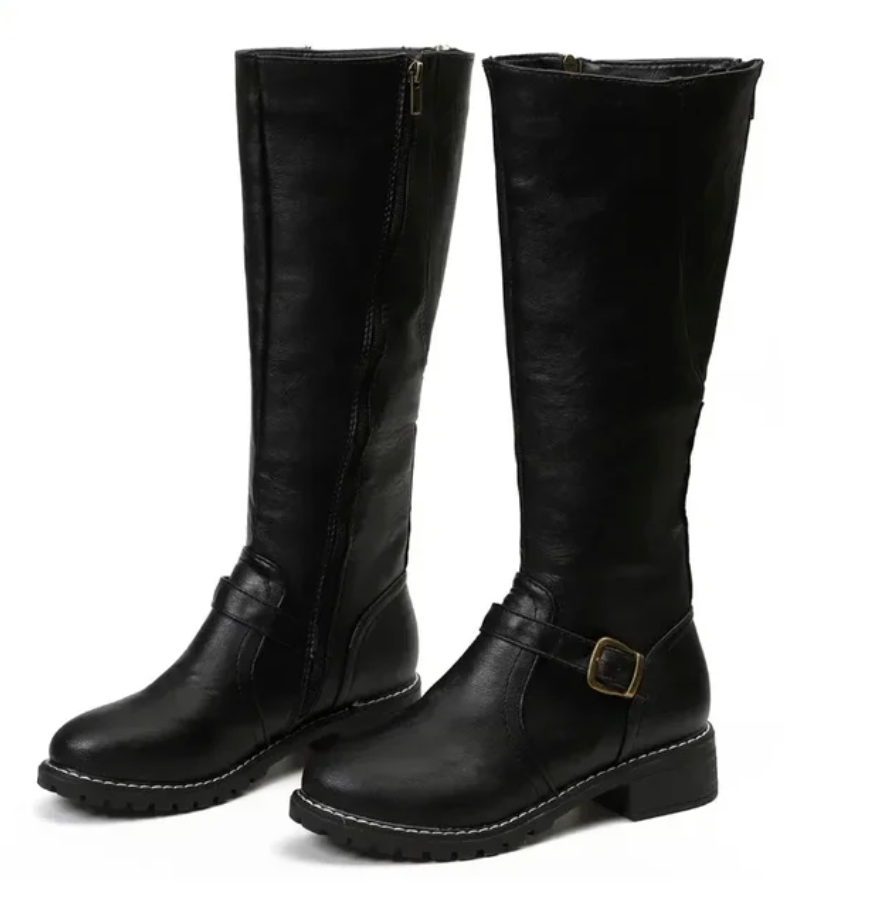 Aurevya Vegan Kniehoge Winterlaarzen – Tijdloze Elegantie & Warm Comfort voor de Koude Dagen