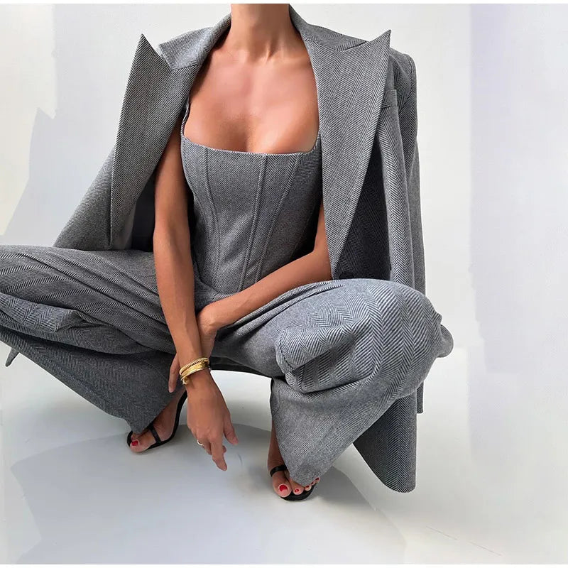 Evelora Elegant Driedelig Power-Pak – Tijdloze Klasse & Zelfverzekerde Stijl