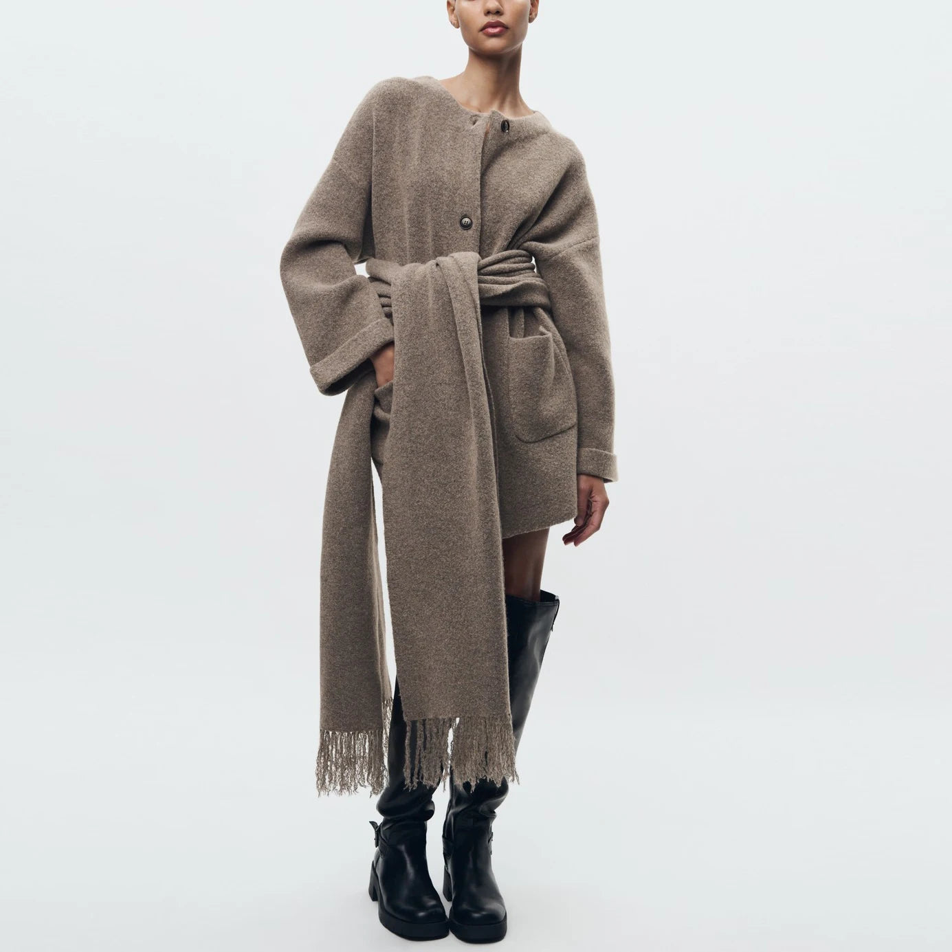 Marisse Jas – Elegante Winterjas met Bijpassende Sjaal