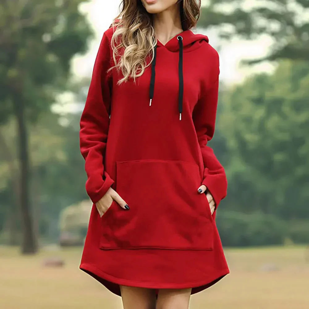 Zyrelle – Dames Hoodie Jurk van Zachte Sweatstof, Comfortabel & Trendy