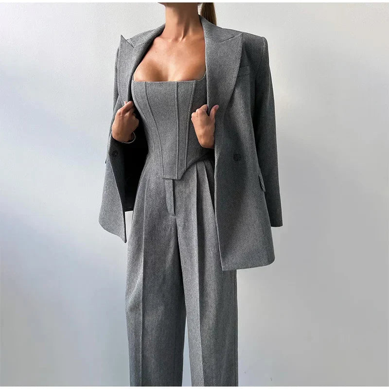 Evelora Elegant Driedelig Power-Pak – Tijdloze Klasse & Zelfverzekerde Stijl