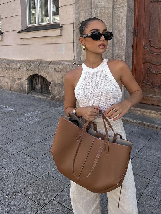 Marisella - Retro Leren Tote Bag voor Dames met Schouderriem en Ruime Opbergruimte