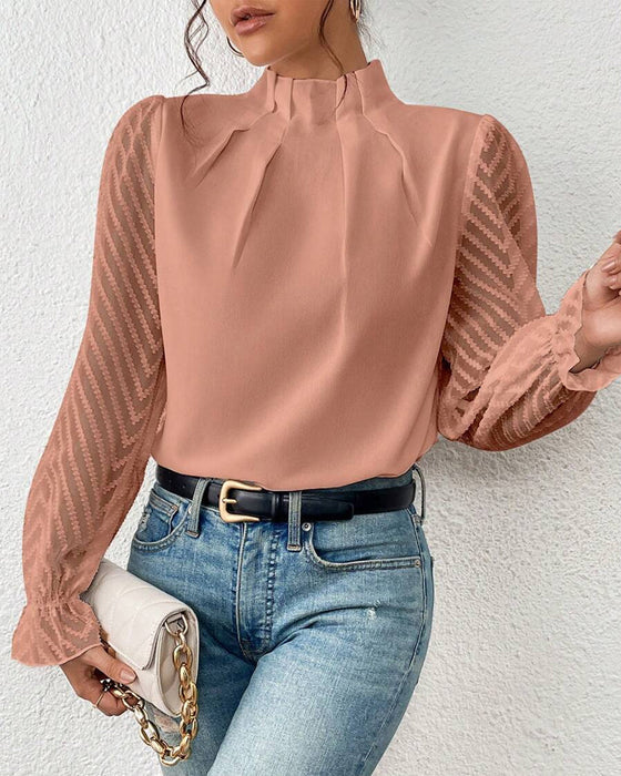 Elara Elegante Blouse – Tijdloze Klasse met Transparante Ballonmouwen