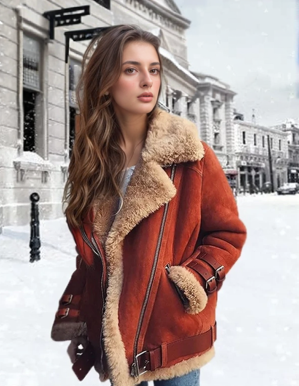 Novara Aviator Winterjas voor Dames met Stijlvolle Imitatiebont Voering