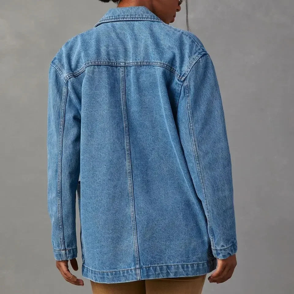 Marisca - Trendy Denim Blazer met Praktische Zakken voor Dames | Perfect voor Elk Seizoen