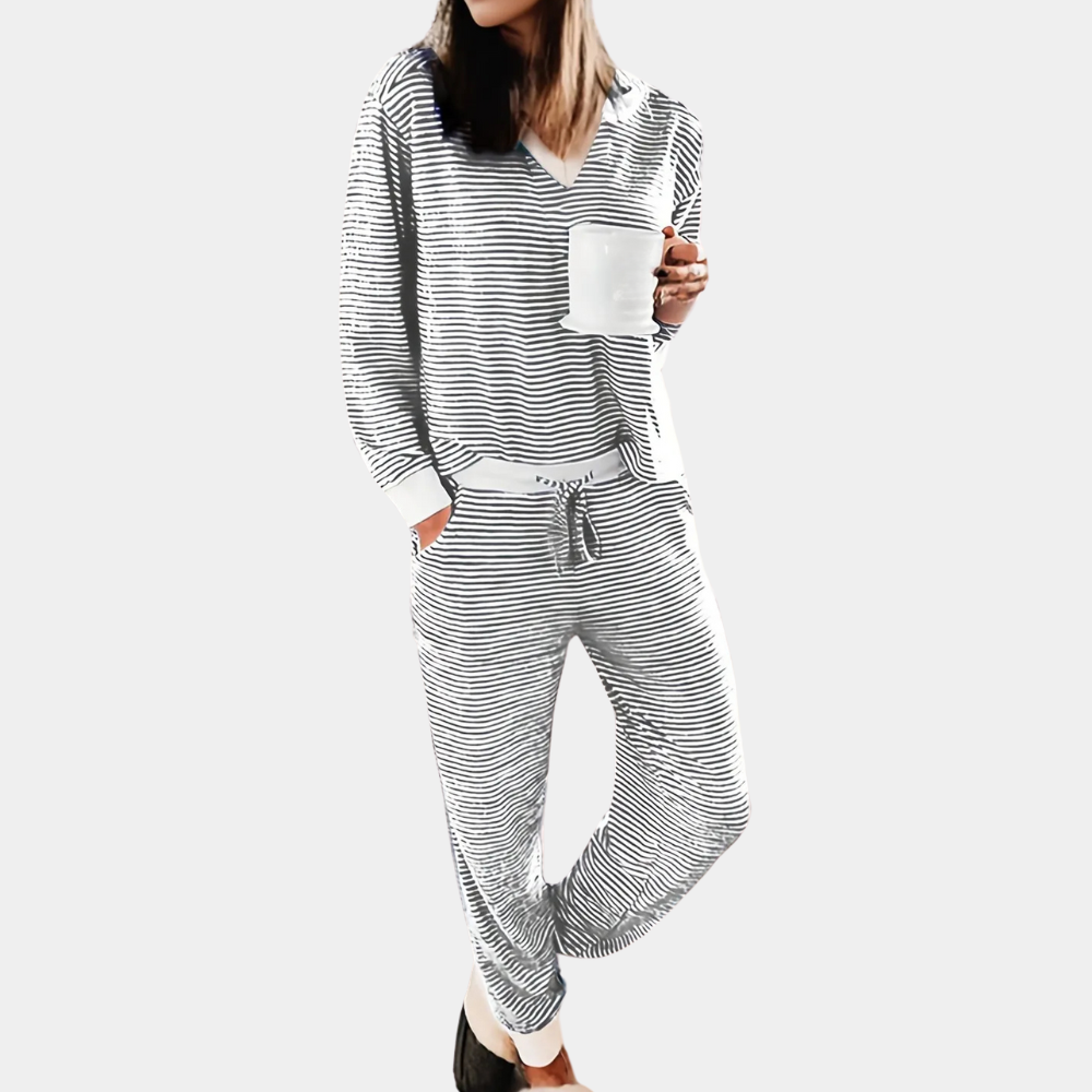 Valeriane – Gestreepte damespyjamaset met elegante pasvorm en ultiem comfort