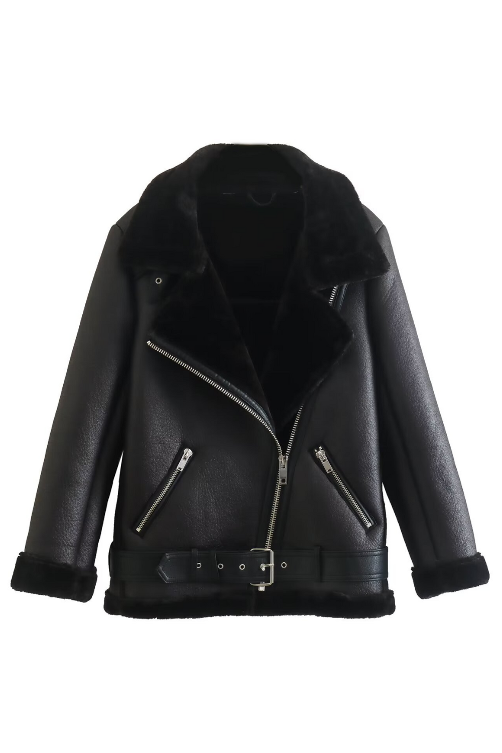 Selviana Leren Jack met Bont – Luxe Warmte & Tijdloze Elegant